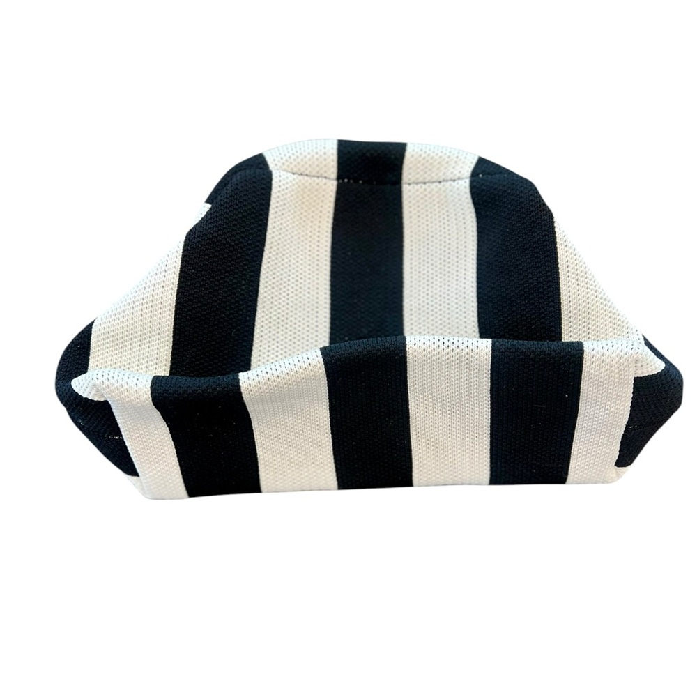 NEW Striped Clutch Pouch Black & White - Picture 2 of 3